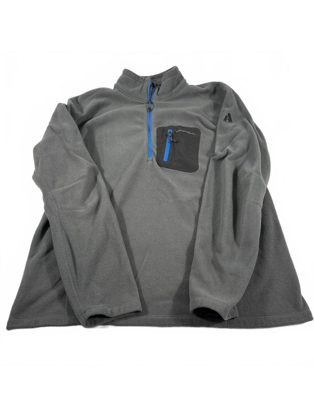 Eddie Bauer Men's First Ascent Polartec 1/4-Zip Gray Fleece Pullover Tall Large